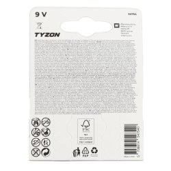 Tyzon super alkaline-batterier 9V 2stk.