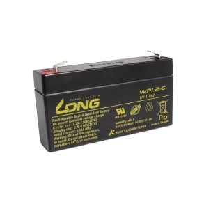 Blyakkumulator 97x25x50mm  6V/1.2Ah vedligeholdelsesfri gele