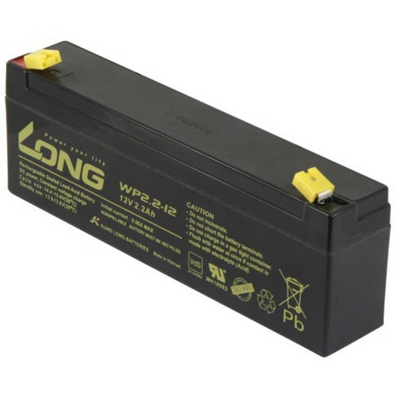 Blyakkumulator 178x60x35mm 12V/2.2Ah vedligeholdelsesfri gele