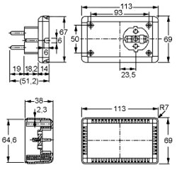 PLASTBOKS m. NETSTIK SORT 110x70x50mm