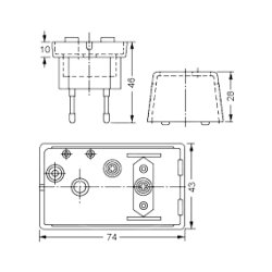 PLASTBOKS m. NETSTIK SORT 70x40x40mm
