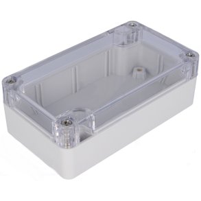 Plastkasse 115x65x40 IP65 m. pakning gr klart lg