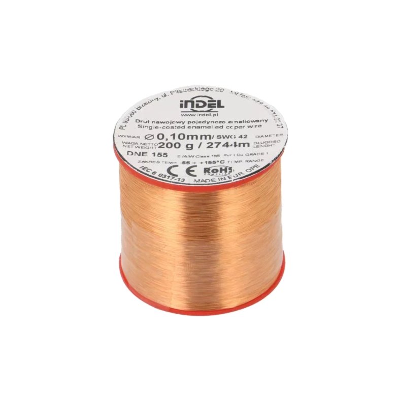 Lakeret kobbertr�d �=0.10mm 200g (2744m)