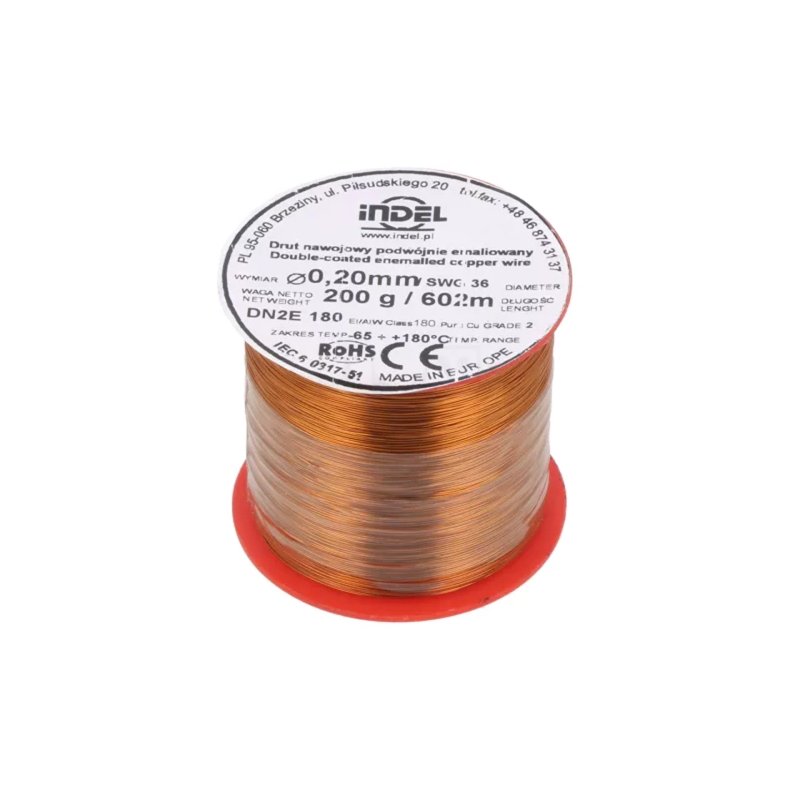 Lakeret kobbertr�d �=0.20mm 200g (602m)