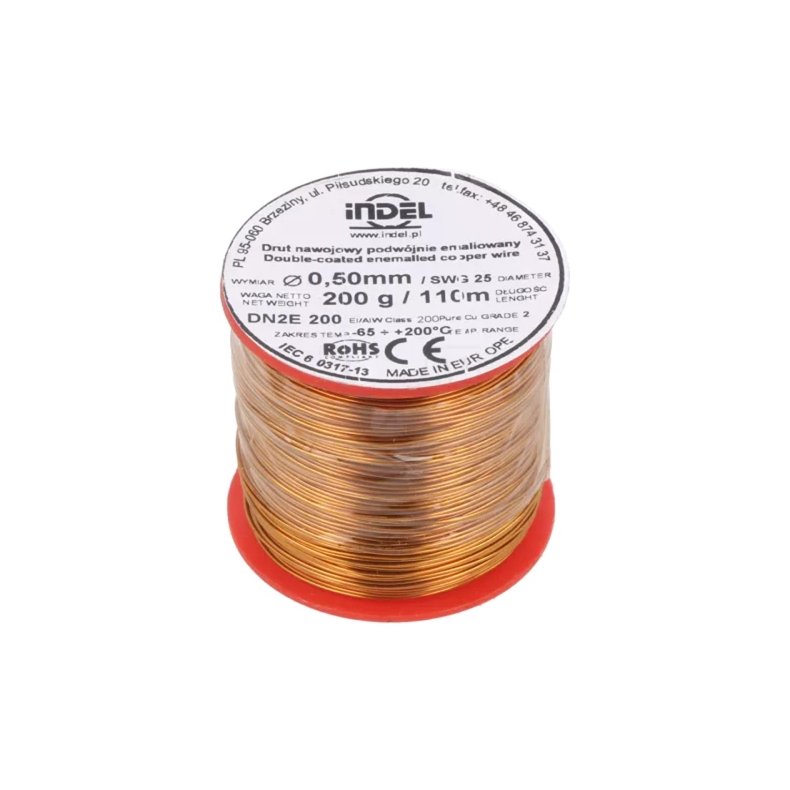 Lakeret kobbertr�d �=0.50mm 200g (57m)