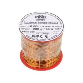 Lakeret kobbertr�d �=0.80mm 200g (44m)