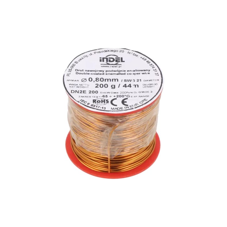 Lakeret kobbertr�d �=0.80mm 200g (44m)