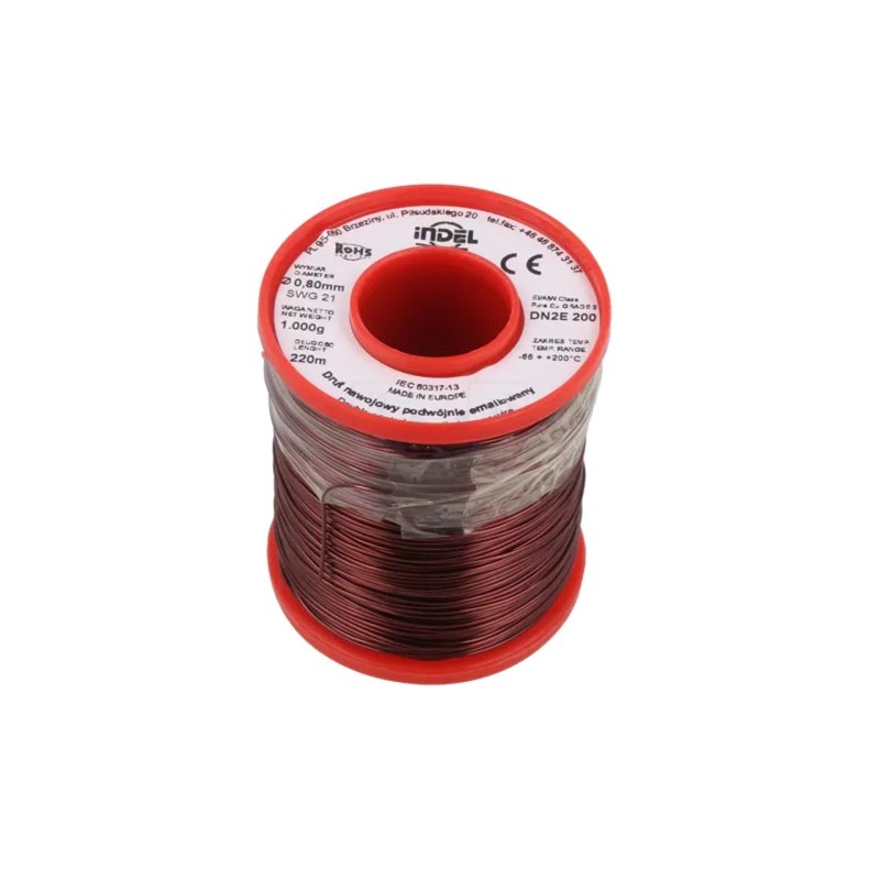 Lakeret kobbertr�d �=0.80mm 1kg (220m)