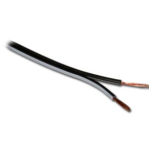 Bld ledning 2x0.14mm sort m. hvid markering. pr. meter