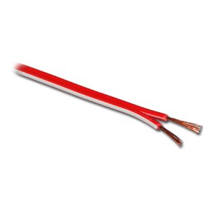 Bld ledning 2x0.14mm rd m. hvid markering pr. meter