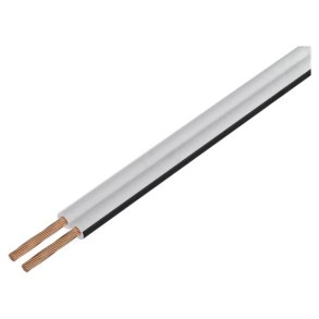 Bl�d ledning 2x0.35mm� hvid m. sort markering ren kobber