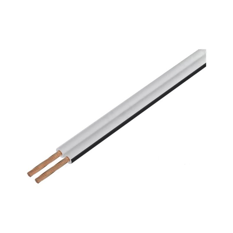 Bl�d ledning 2x0.35mm� hvid m. sort markering ren kobber