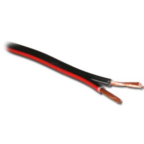 BLD LEDNING 2x0.50mm SORT REN KOBBER m. RD MARKERING PR. METER