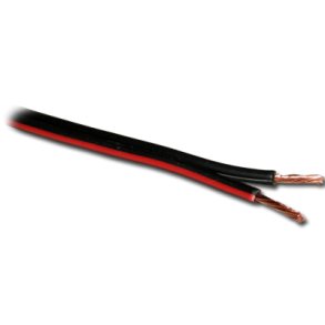 BLD LEDNING SORT 2x0.75mm REN KOBBER m. RD MARKERING PR. METER