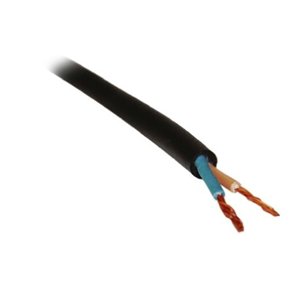 GUMMIKABEL SORT 2x1.00mm� PR. METER