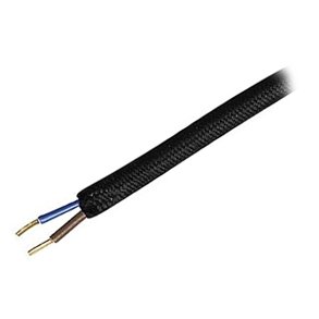 STOFLEDNING SORT RUND 2x0.75mm 90 PR. METER