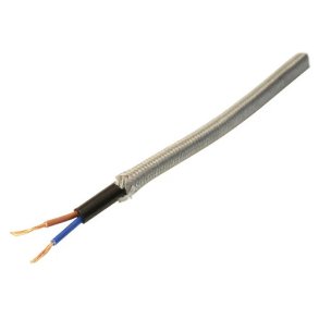 Stofledning gr rund 2x0.75mm 90 Pr. Meter