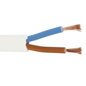 Netledning 2x1.5mm hvid pr. meter