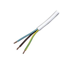 NETLEDNING m.JORD HVID 3x0.75mm PR. METER