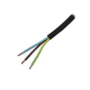 NETLEDNING m.JORD SORT 3x0.75mm PR. METER