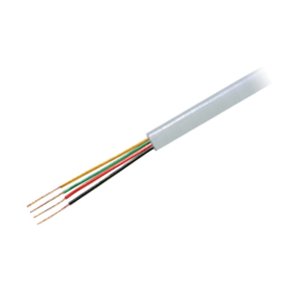 FLAD TELEFONKABEL 4 LEDER HVID 4x0.14mm PR. METER