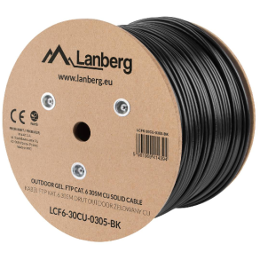 F/UTP Cat6 stiv skrmet netvrkskabel til udendrsbrug sort