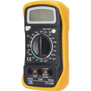 DIGITAL MULTIMETER LCD GUL/SORT m.BACKLIGHT/DATA HOLD