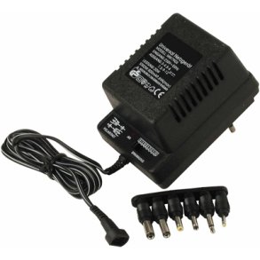 Netadapter 3-12Vdc 0.8A ustabiliseret m. 6 stik