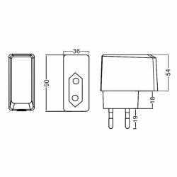 Switch-Mode str�mforsyning 230Vac/24Vdc 1.5A 36W