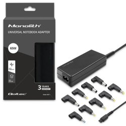 Switch-Mode desktop str�mforsyning 230Vac/18.5-20Vdc 65W (3.5A) 9 stik
