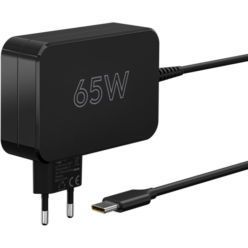 USB-C lader til laptop sort 65W