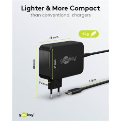 USB-C lader til laptop sort 65W