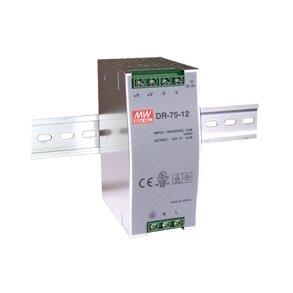 Str�mforsyning til DIN-skinne 12Vdc 6.3A