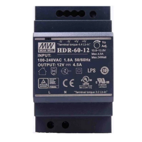 Str�mforsyning til DIN-skinne 12Vdc 4.5A