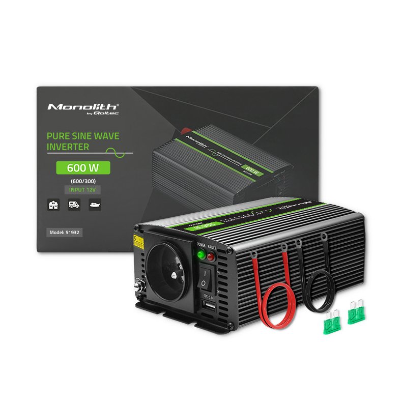 Inverter 12Vdc ind 230Vac 300W ren sinus ud