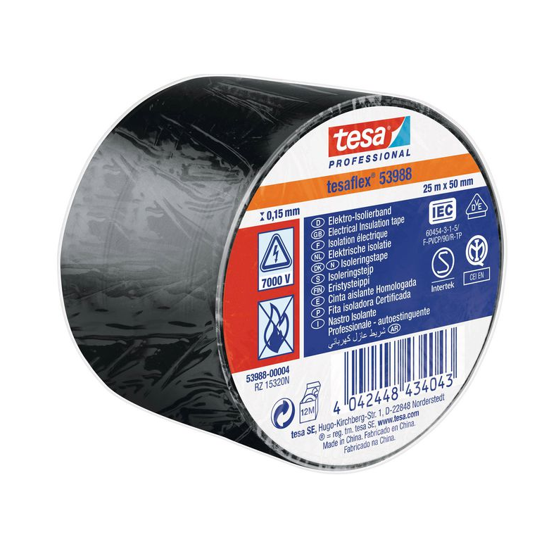 Isolertape bred model 25m x 50mm sort Tesa Insulation Tape