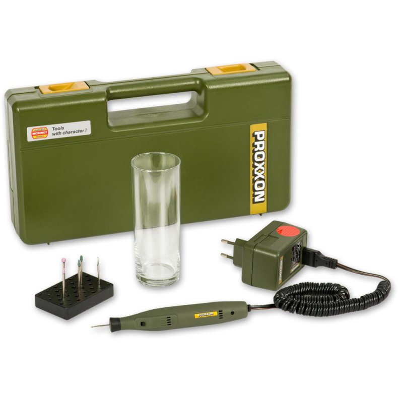 PROXXON 28635 Glasgravrst med prveglas incl. strmforsyning og kuffert