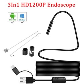 INSPEKTIONSKAMERA TIL MOBILTELEFON/PC ANDROID/WINDOWS USB-C MICRO-B ENDOSCOPE 3.5m