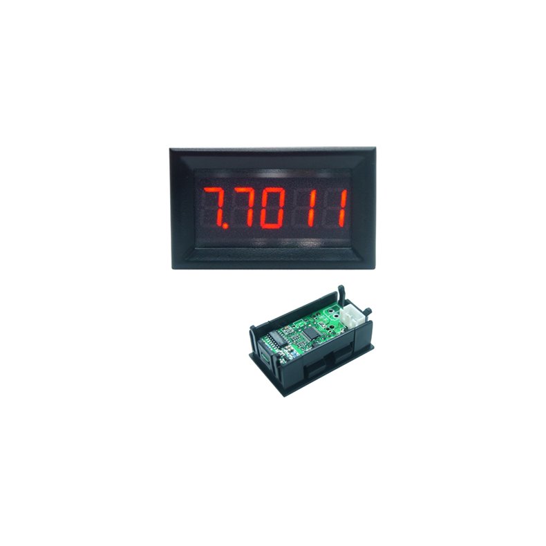 VOLTMETER DIGITALT LED 0-33VDC 5 CIFRE 48x27x22mm Forsyning:4-30VDC