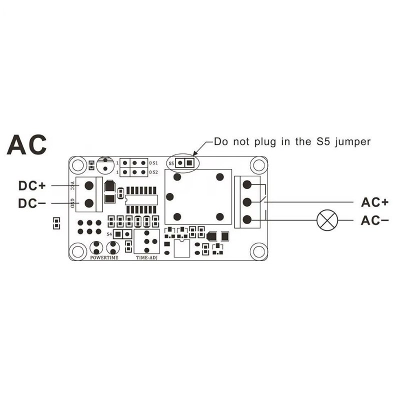 RELPRINT MED FORSINKELSE 5V/10A 30VDC/250VAC