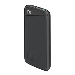 POWERBANK 10000mA SORT ALUMINIUM USB-C PD QC 3.0