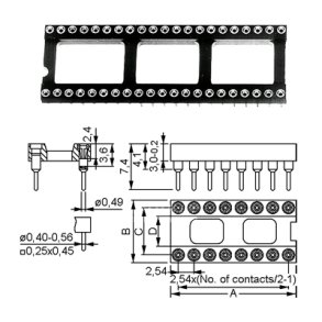 PRCISIONS-DILSOKKEL 16 PINS 7.62mm
