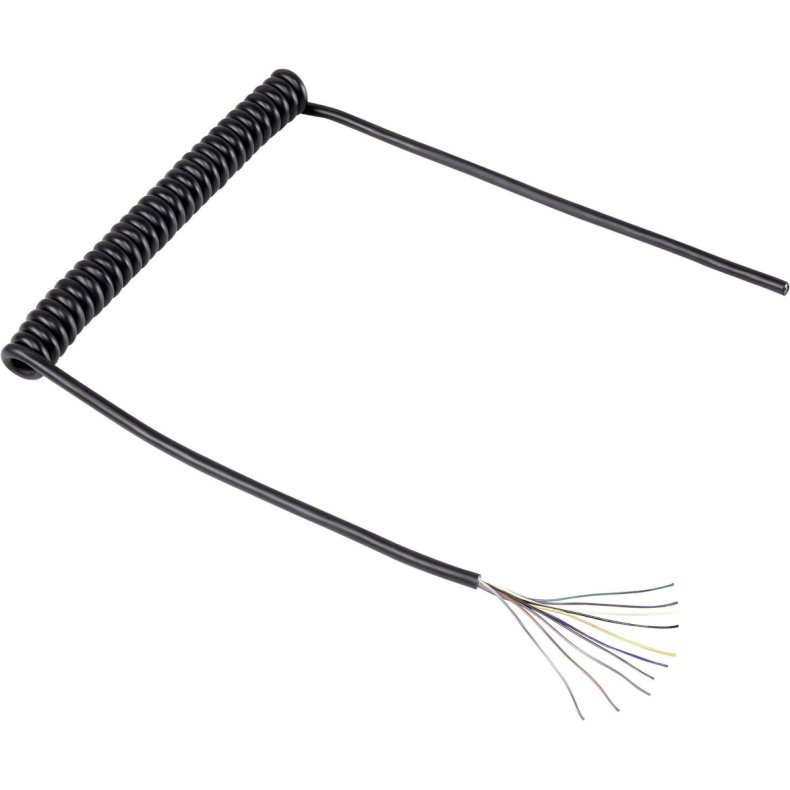 Signalkabel spiral skrmet 7x0.14mm 1.0m-4.0m 5.5mm