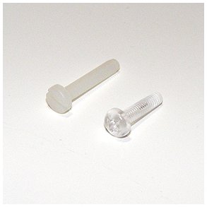 Maskinskrue nylon M3x10mm lige krv panhoved