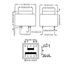 PRINTTRANSFORMATOR 1x12V/4.5VA
