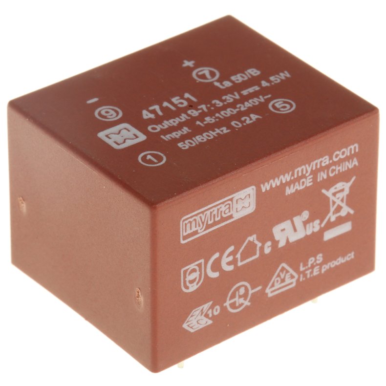 Myrra 47151 str�mforsyning 3.3Vdc 1.35A 4.5W