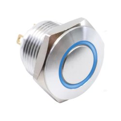 Trykafbryder moment h�rv�rkssikret IP65 OFF-(ON) 36Vdc 2A bl� LED