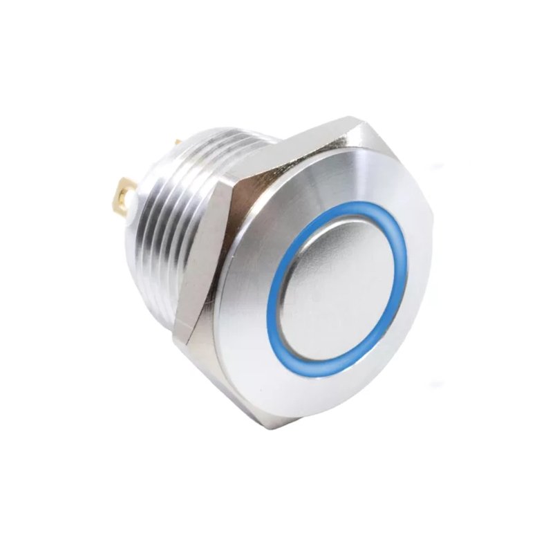 Trykafbryder moment h�rv�rkssikret IP65 OFF-(ON) 36Vdc 2A bl� LED