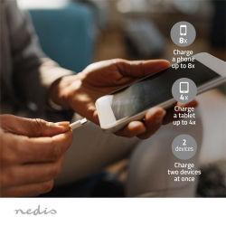 POWERBANK 30000mA SORT USB-C PD3.0 20W