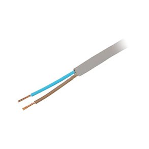 NETLEDNING LYSEGR OVAL 2x0.75mm DOBBELTISOLERET PR. METER